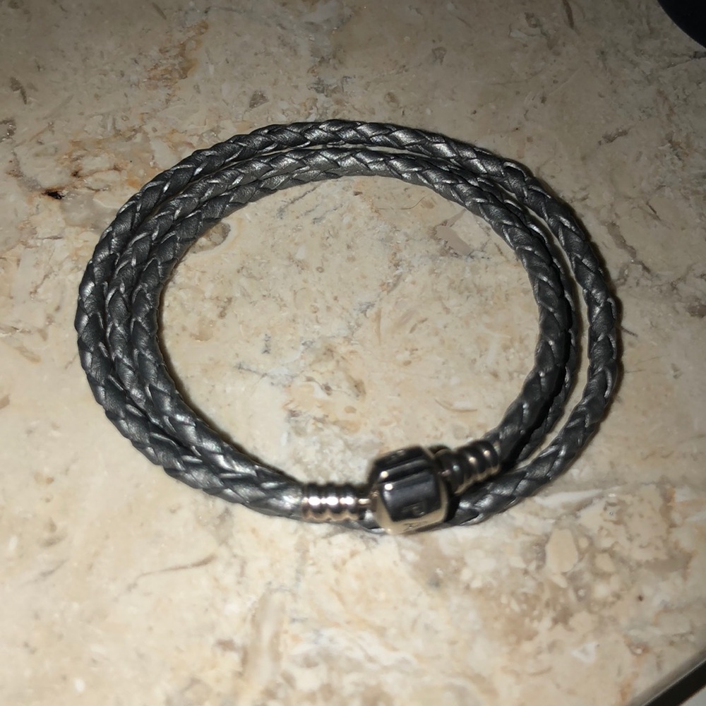 Authentic Pandora Triple Wrap Leather Bracelet